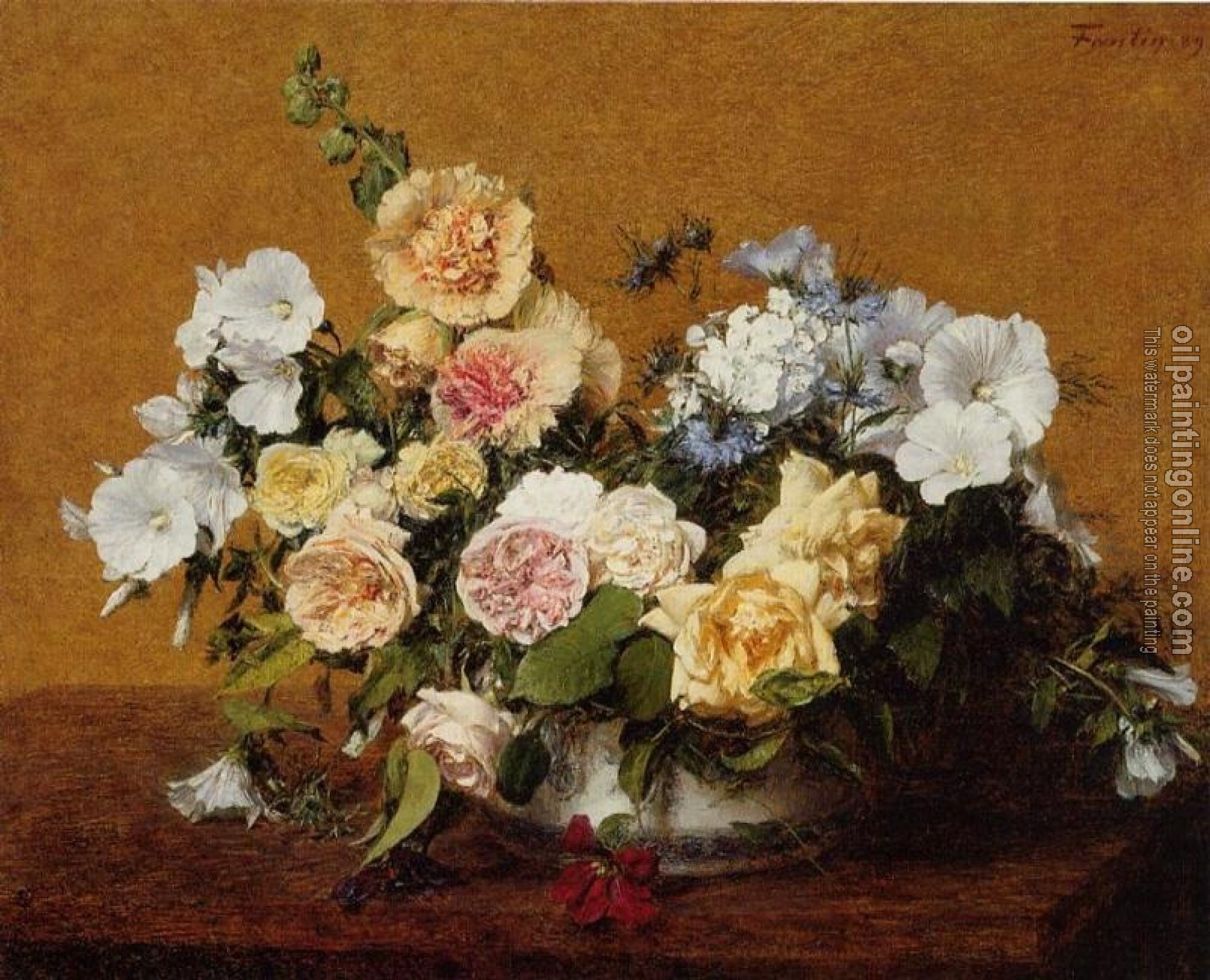 Fantin-Latour, Henri - Bouquet of Roses and Other Flowers